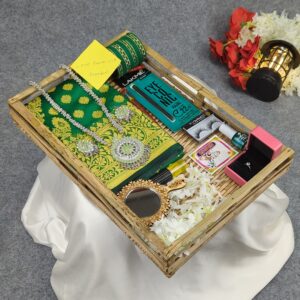 Premium Silk Katan Saree Combo Set – Green